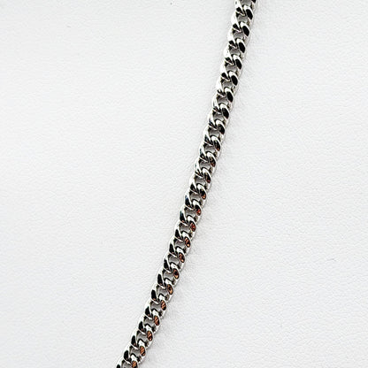 Gold Miami Cuban Chain | 10K White Gold Miami Cuban Chain, 3.5mm, 22 inches , Curb Gold Chain For Men and Women