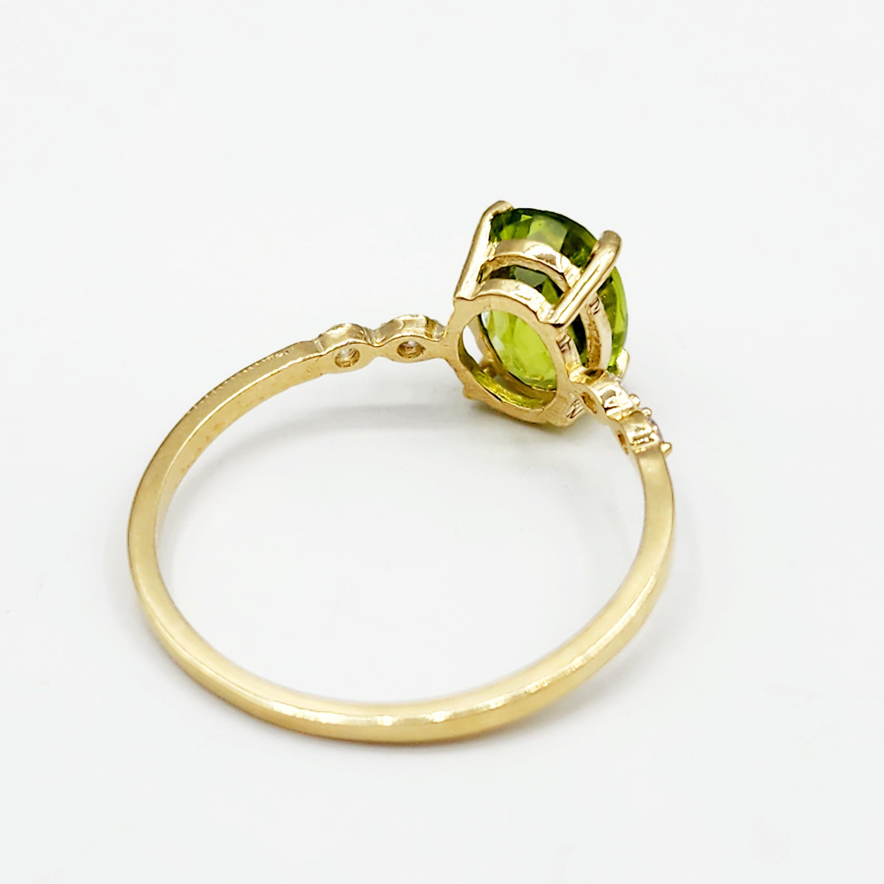 10K Yellow Gold Oval Ruby Ring with Diamonds, Handmade Gemstone Jewelry