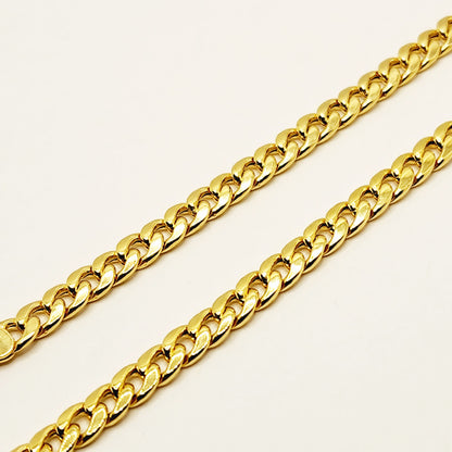 Gold Miami Cuban Chain | 10K Yellow Gold Miami Cuban Chain, 4.5mm, Curb Gold Chain For Men