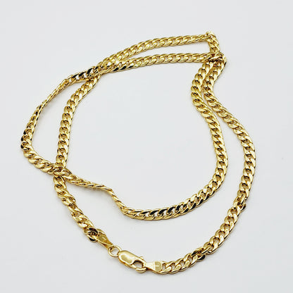 Gold Miami Cuban Chain | 10K Yellow Gold Miami Cuban Chain, 4.5mm, Curb Gold Chain For Men