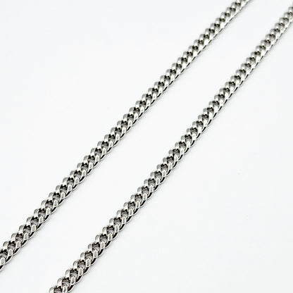 Gold Miami Cuban Chain | 10K White Gold Miami Cuban Chain, 3.5mm, 22 inches , Curb Gold Chain For Men and Women