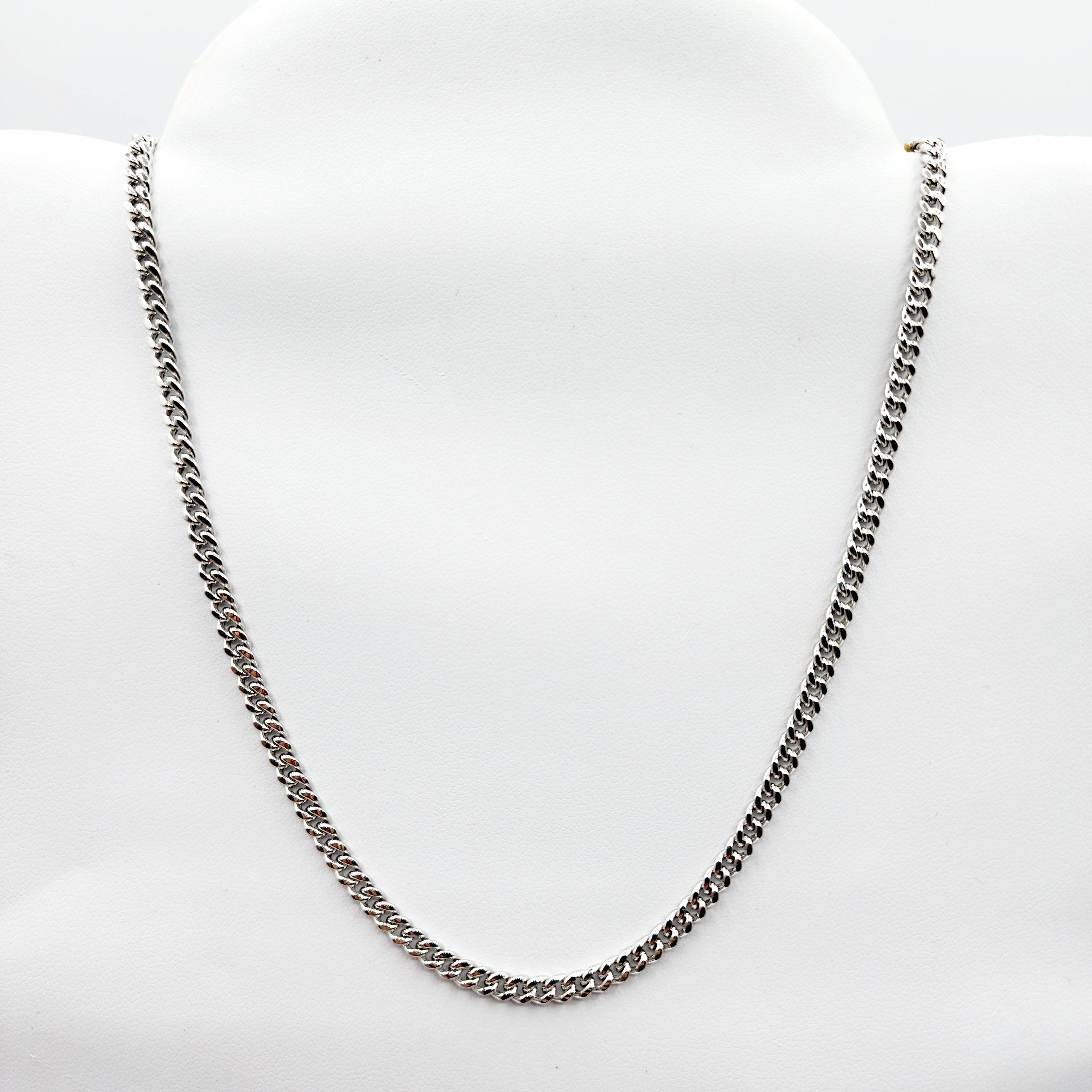 Gold Miami Cuban Chain | 10K White Gold Miami Cuban Chain, 3.5mm, 22 inches , Curb Gold Chain For Men and Women