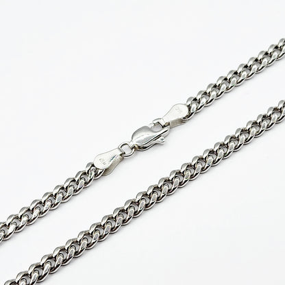 Gold Miami Cuban Chain | 10K White Gold Miami Cuban Chain, 3.5mm, 22 inches , Curb Gold Chain For Men and Women