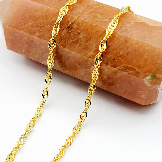 Solid Gold Anklet , 10K Solid Gold Singapore Anklet, Elegant Anklet for Women, Solid Gold Jewelry, Everyday Jewelry, Gift for Her
