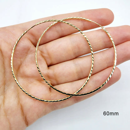Gold Diamond Cut Big Hoops Earrings For Women, Gold Hoop Earrings,  10K Yellow Gold Circle Earrings , Large Hoop Earrings, Gift For Her