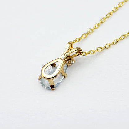 10K Yellow Gold Genuine Aquamarine Pendant