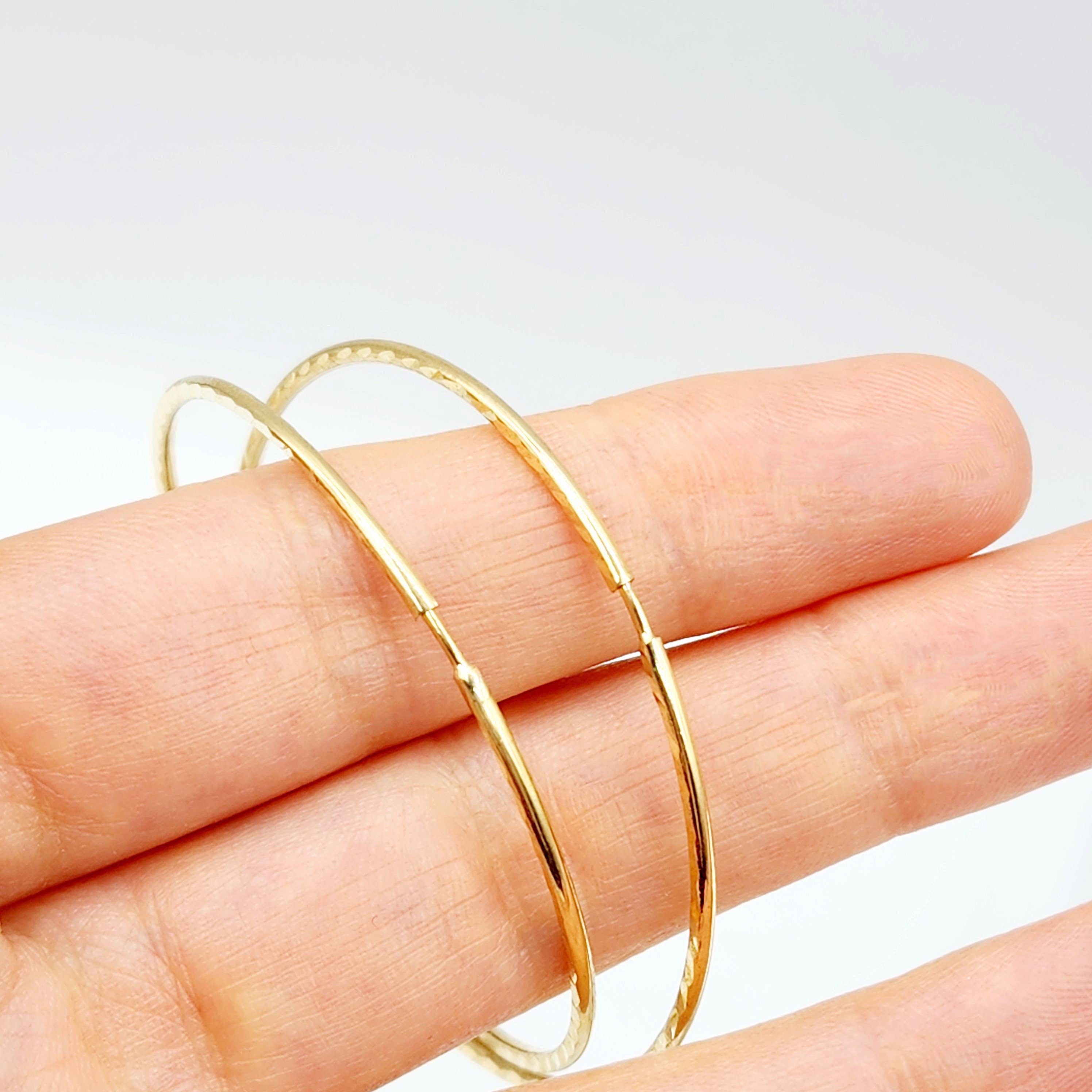 Gold Diamond Cut Big Hoops Earrings For Women, Gold Hoop Earrings,  10K Yellow Gold Circle Earrings , Large Hoop Earrings, Gift For Her
