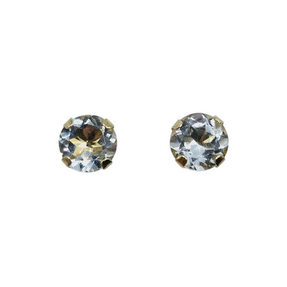 Gold Genuine Gemstone Stud Earrings,  Solid Gold Round Natural Birthstone 4mm Stud Earrings, Birthstone Earrings, Gift for Women
