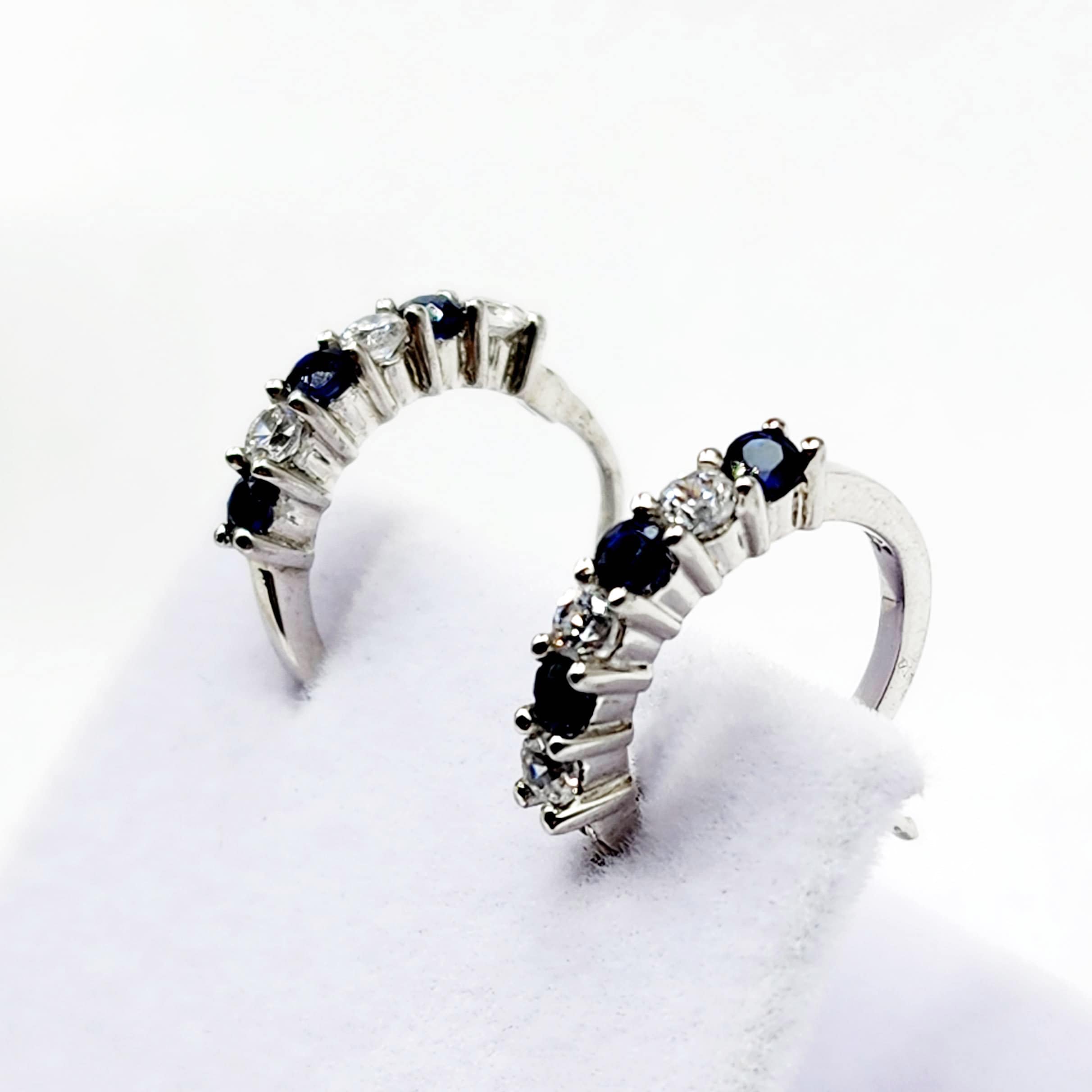 Sterling Silver Cubic Zirconia Hoop Earrings, Earrings For Her