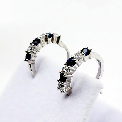 Sterling Silver Cubic Zirconia Hoop Earrings, Earrings For Her