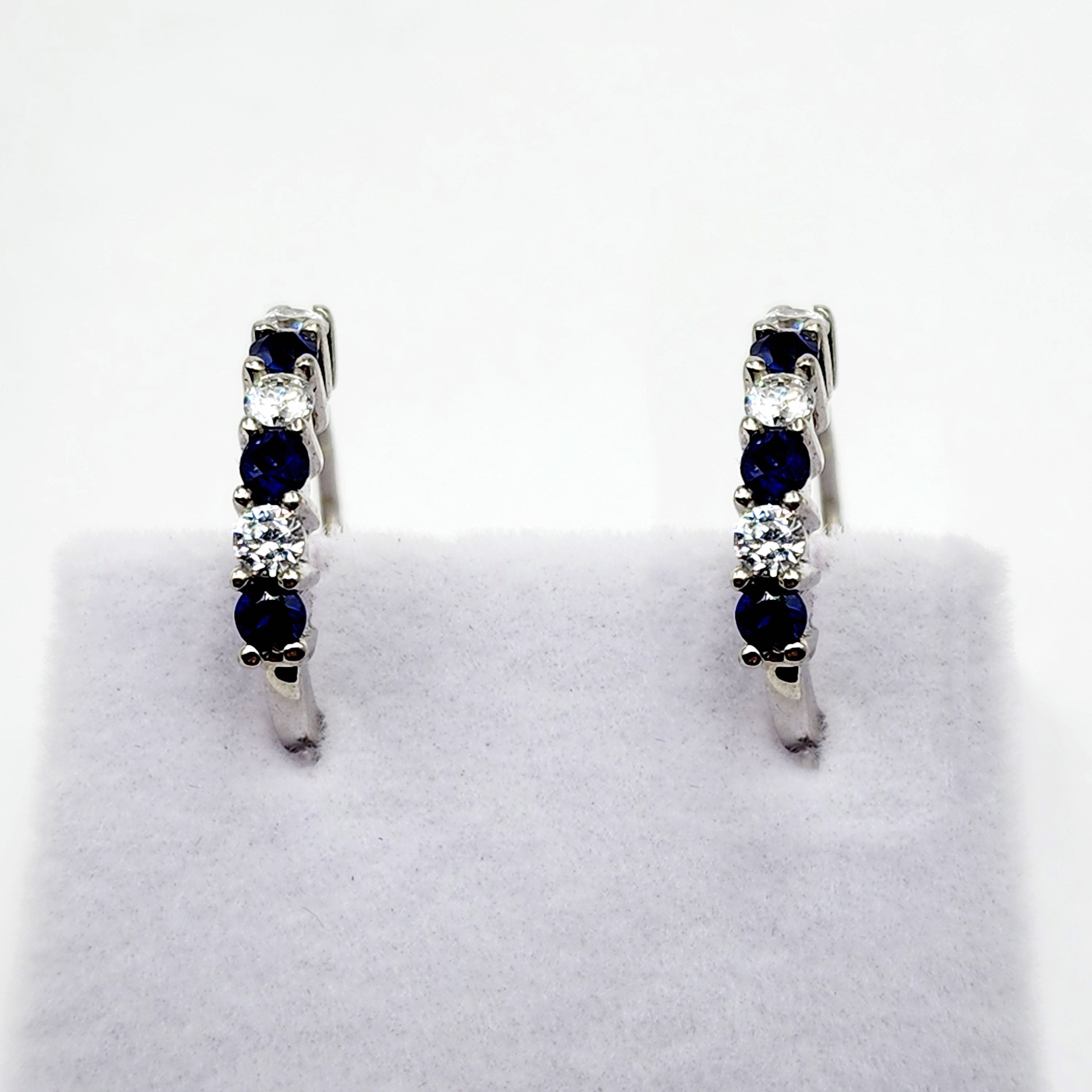 Sterling Silver Cubic Zirconia Hoop Earrings, Earrings For Her