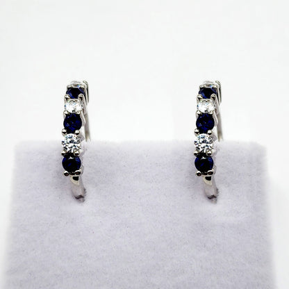 Sterling Silver Cubic Zirconia Hoop Earrings, Earrings For Her