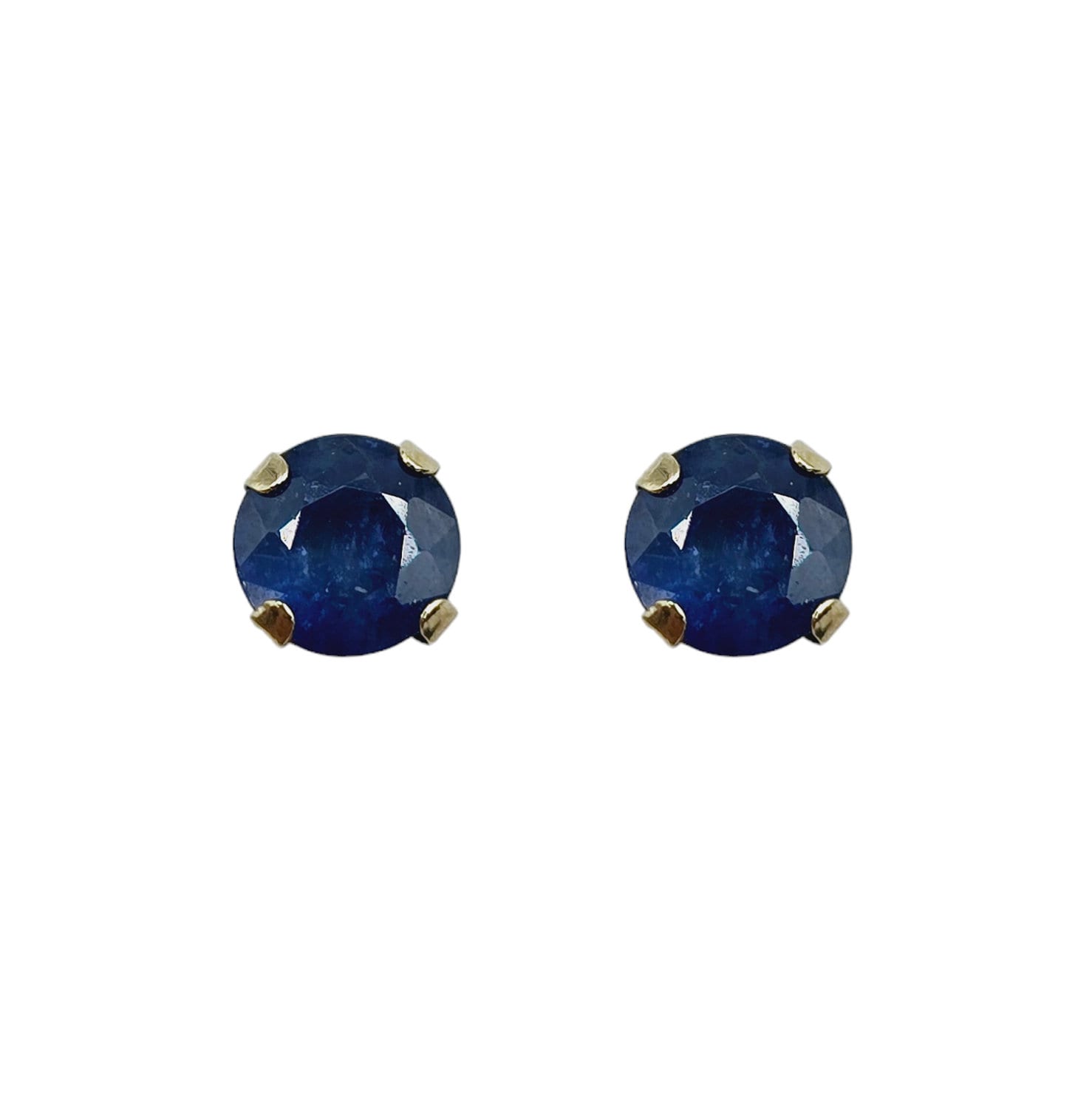 Gold Genuine Gemstone Stud Earrings,  Solid Gold Round Natural Birthstone 4mm Stud Earrings, Birthstone Earrings, Gift for Women