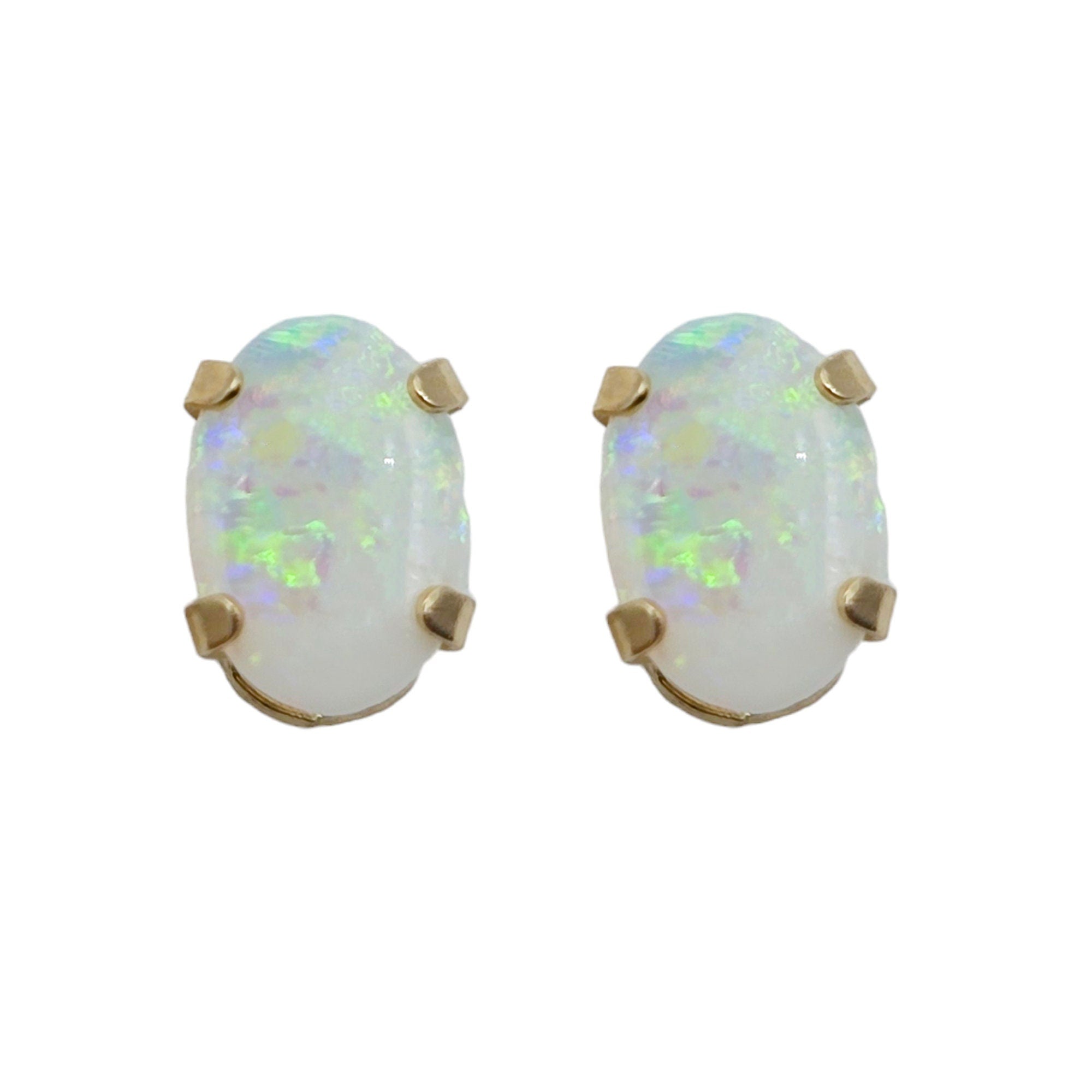 Gold Genuine Gemstone Stud Earrings, Solid 10K Yellow Gold Oval Natural Birthstone 6x4mm Stud Earrings, Birthstone Gift for Women