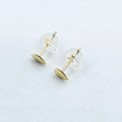 14K Yellow Gold Heart Stud Earrings, Minimalist Design