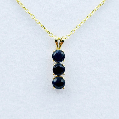 14K Yellow Gold Genuine Blue Sapphire 4x4mm Pendant, Birthstone Necklace For Women, Gift For Her, September Birthstone Pendant