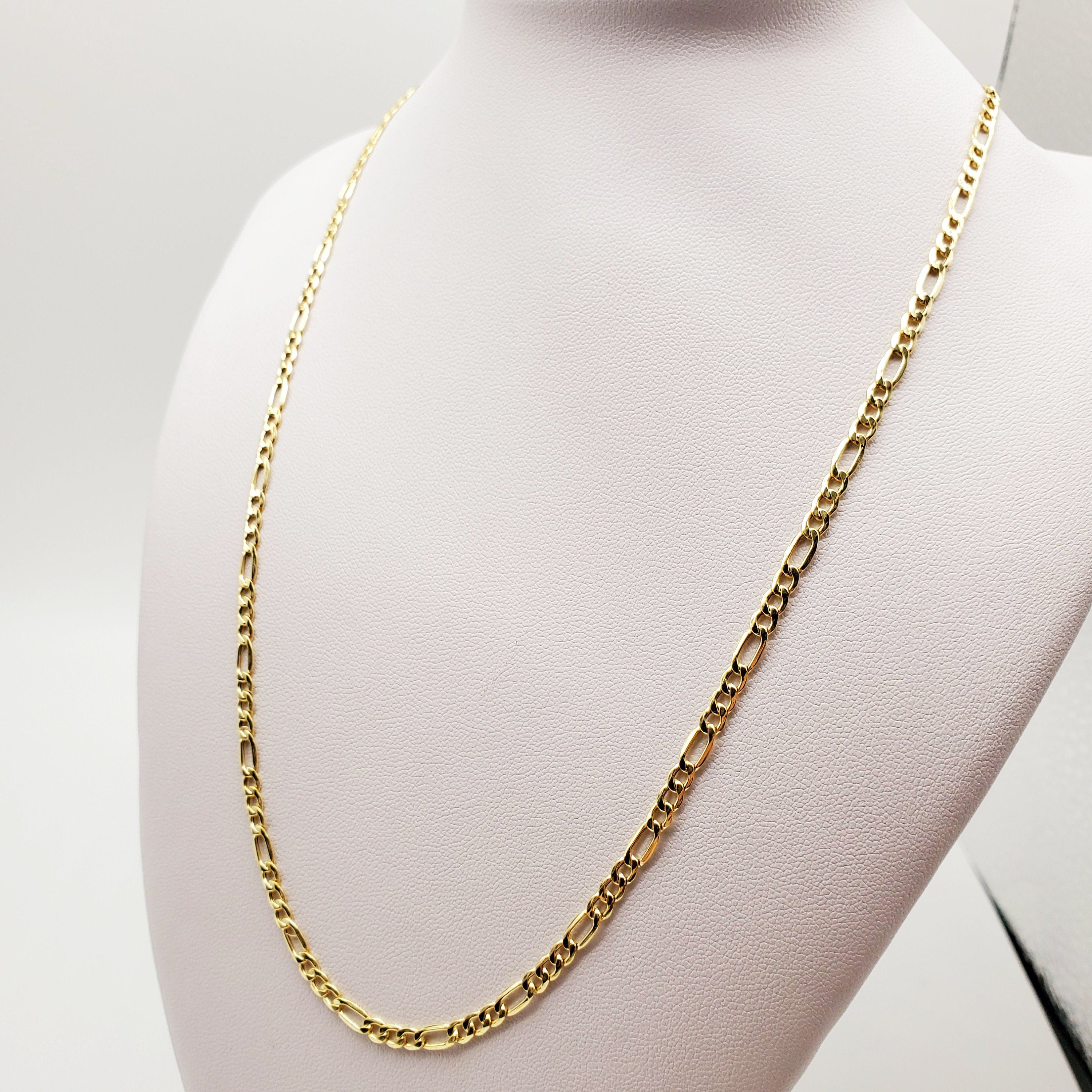 10K Yellow Gold Figaro Chain , Figaro Necklace Chain 3.5mm, Pure Gold Unisex Chain Necklace, Classic Gold Jewelry, Luxury Gold Chain