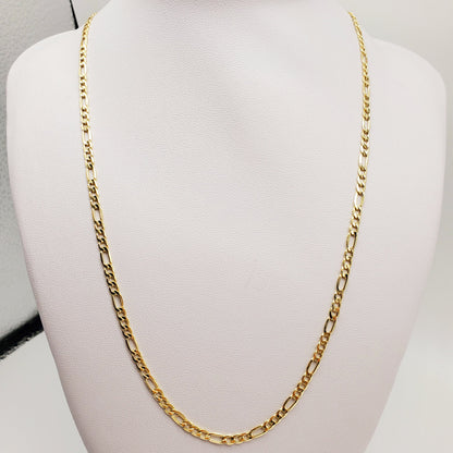 10K Yellow Gold Figaro Chain Necklace, 3.5mm Width