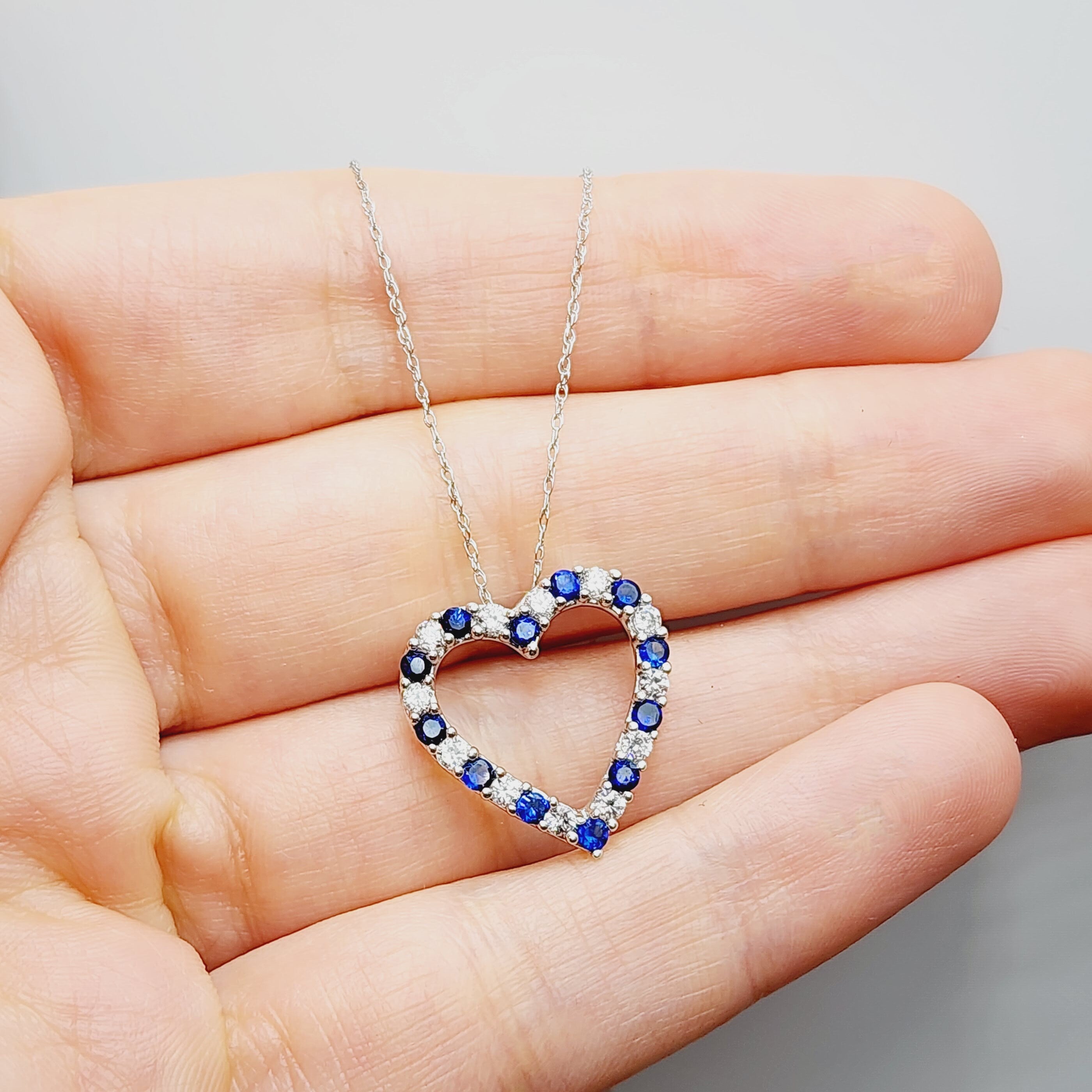 925 Sterling Silver Heart Shape CZ Pendant, Gift for Women Girls Valentine Gift for Girlfriend