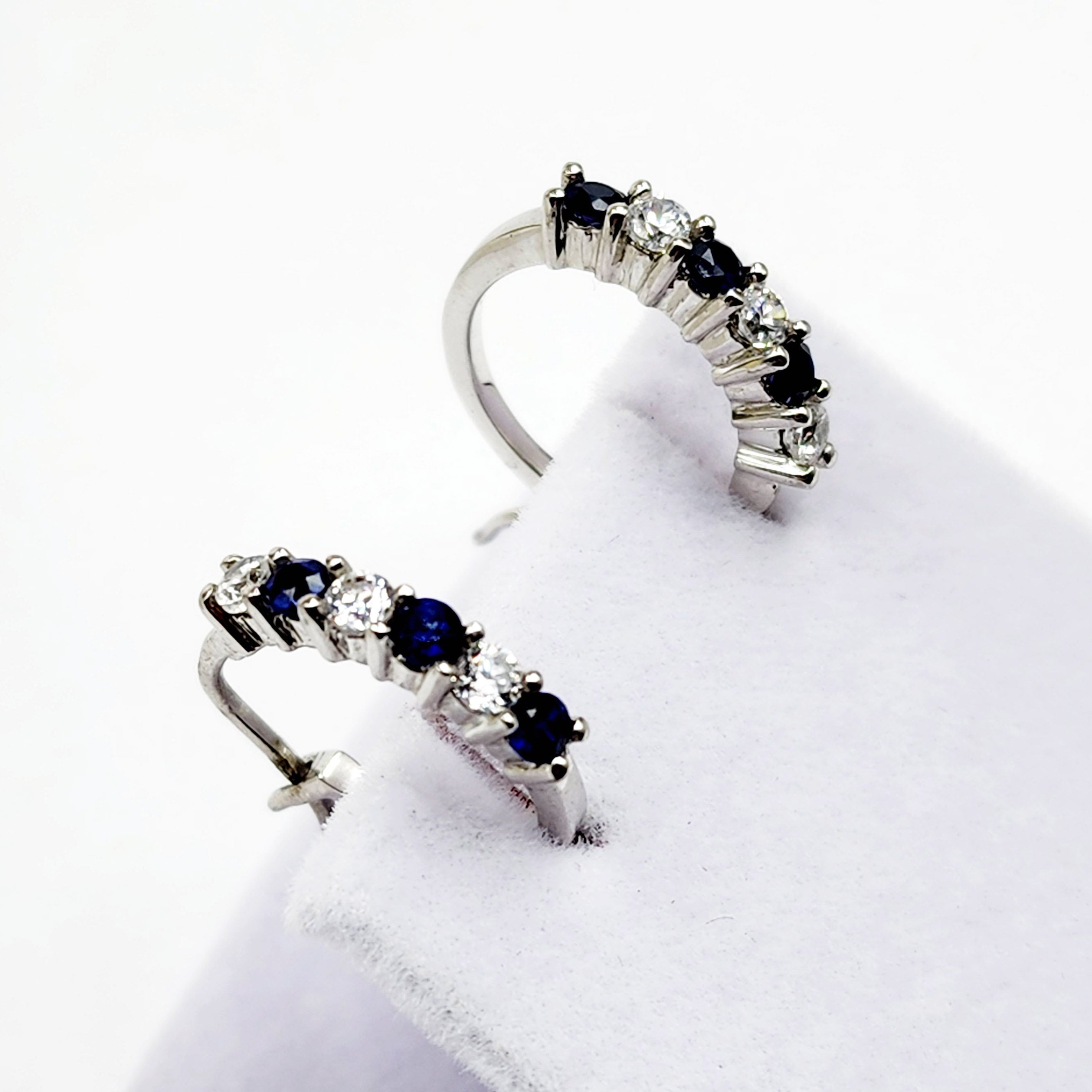 Sterling Silver Cubic Zirconia Hoop Earrings, Earrings For Her