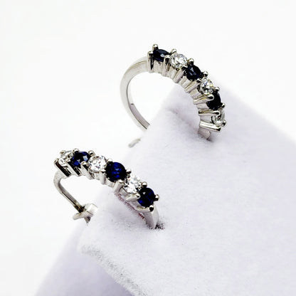 Sterling Silver Cubic Zirconia Hoop Earrings, Earrings For Her