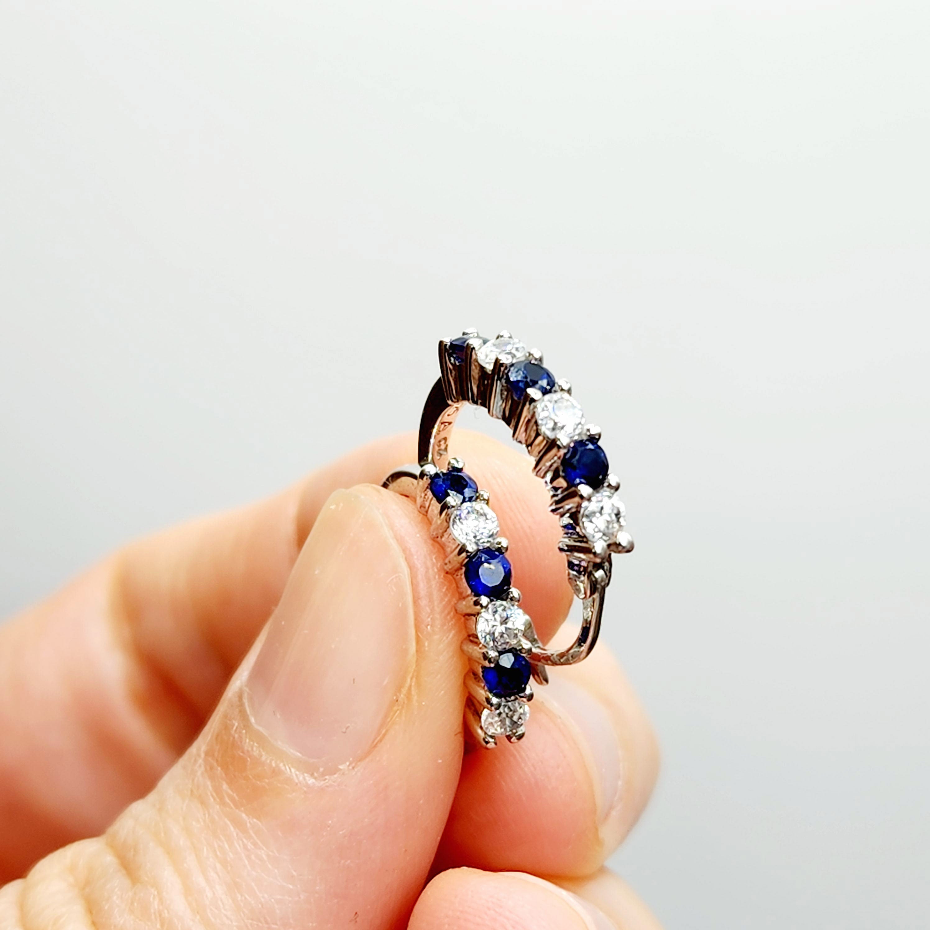 Sterling Silver Cubic Zirconia Hoop Earrings, Earrings For Her