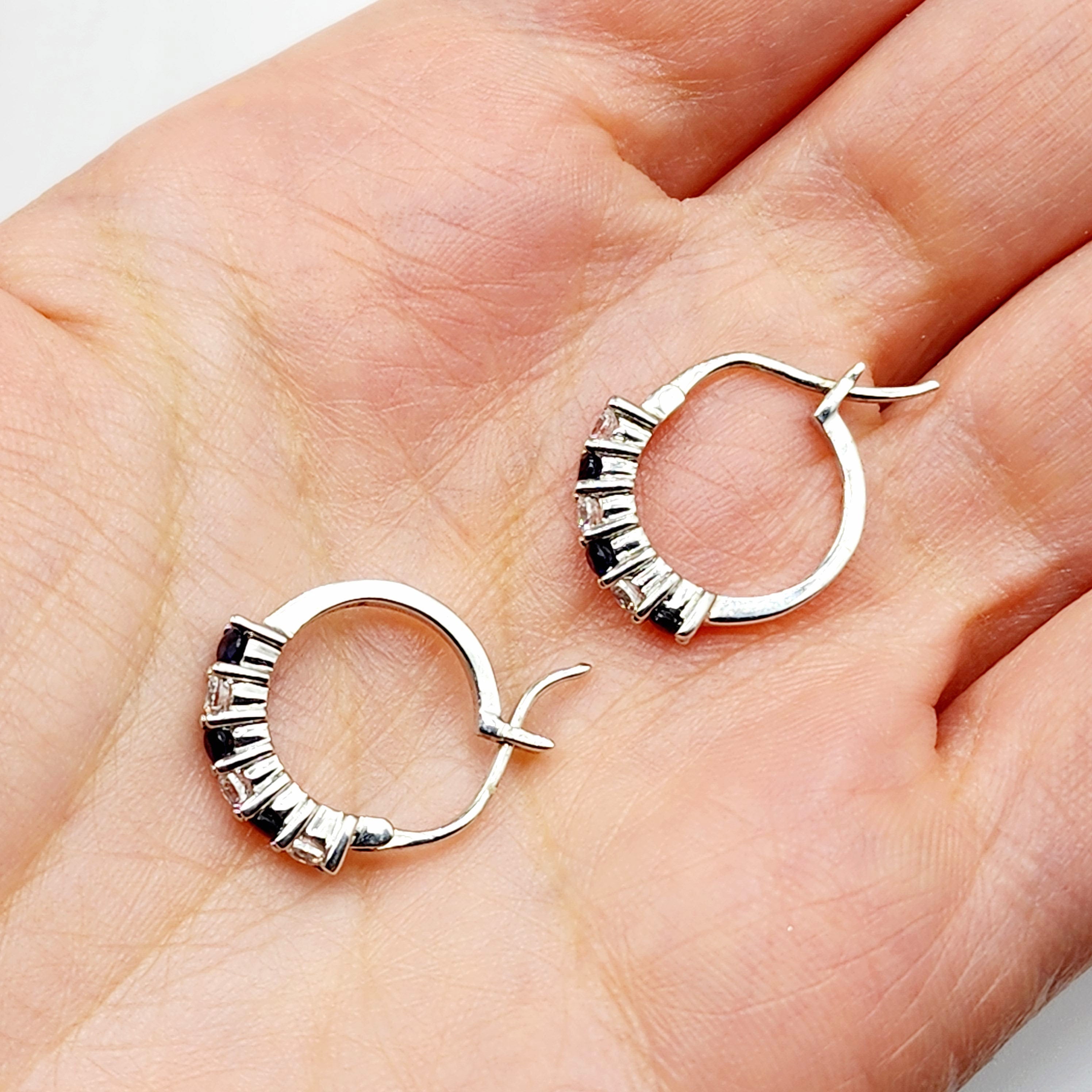 Sterling Silver Cubic Zirconia Hoop Earrings, Earrings For Her