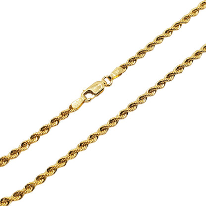 Gold Rope Anklet, 10K Yellow Gold Italian Rope 2.6mmAnklet, Ankle Bracelet, Foot Jewelry, Chain Anklet, Rope Chain Anklet, Anklet For Women