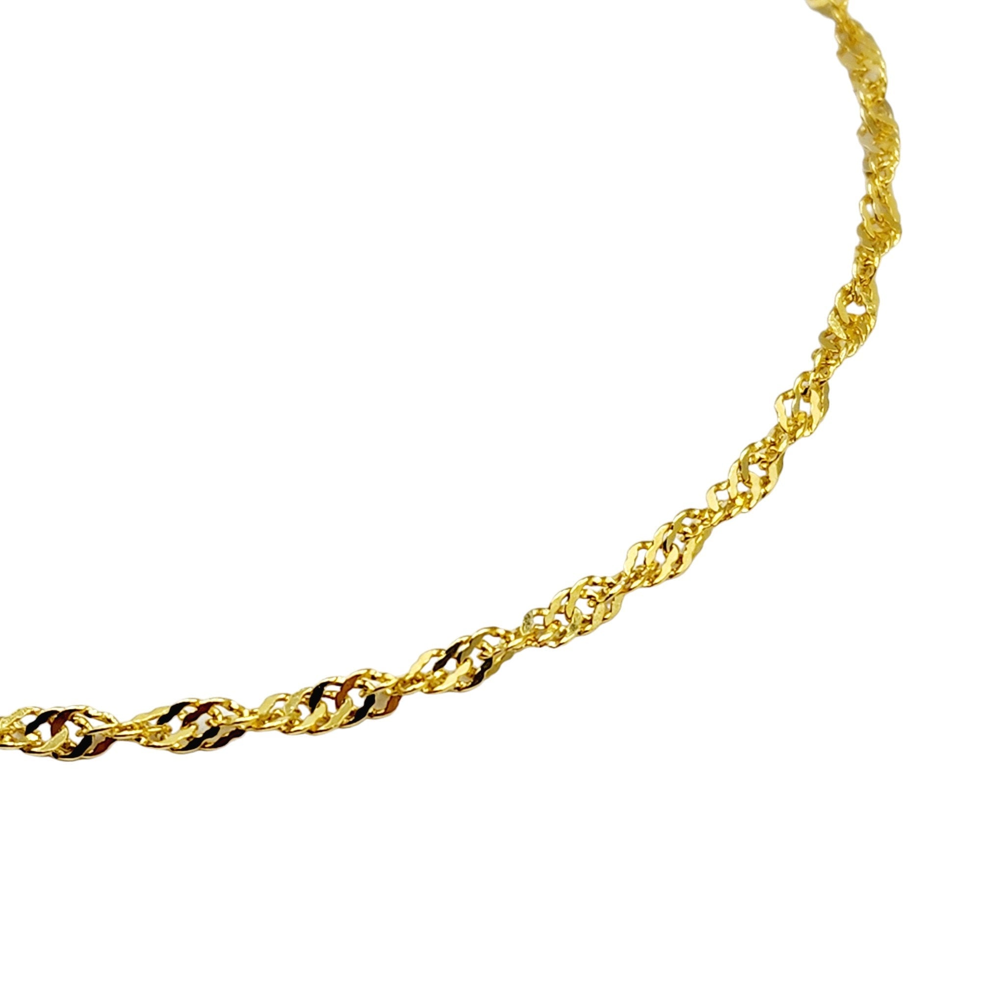 Solid Gold Anklet , 10K Solid Gold Singapore Anklet, Elegant Anklet for Women, Solid Gold Jewelry, Everyday Jewelry, Gift for Her