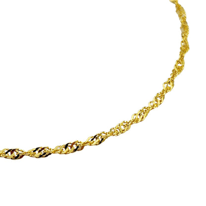Solid Gold Anklet , 10K Solid Gold Singapore Anklet, Elegant Anklet for Women, Solid Gold Jewelry, Everyday Jewelry, Gift for Her