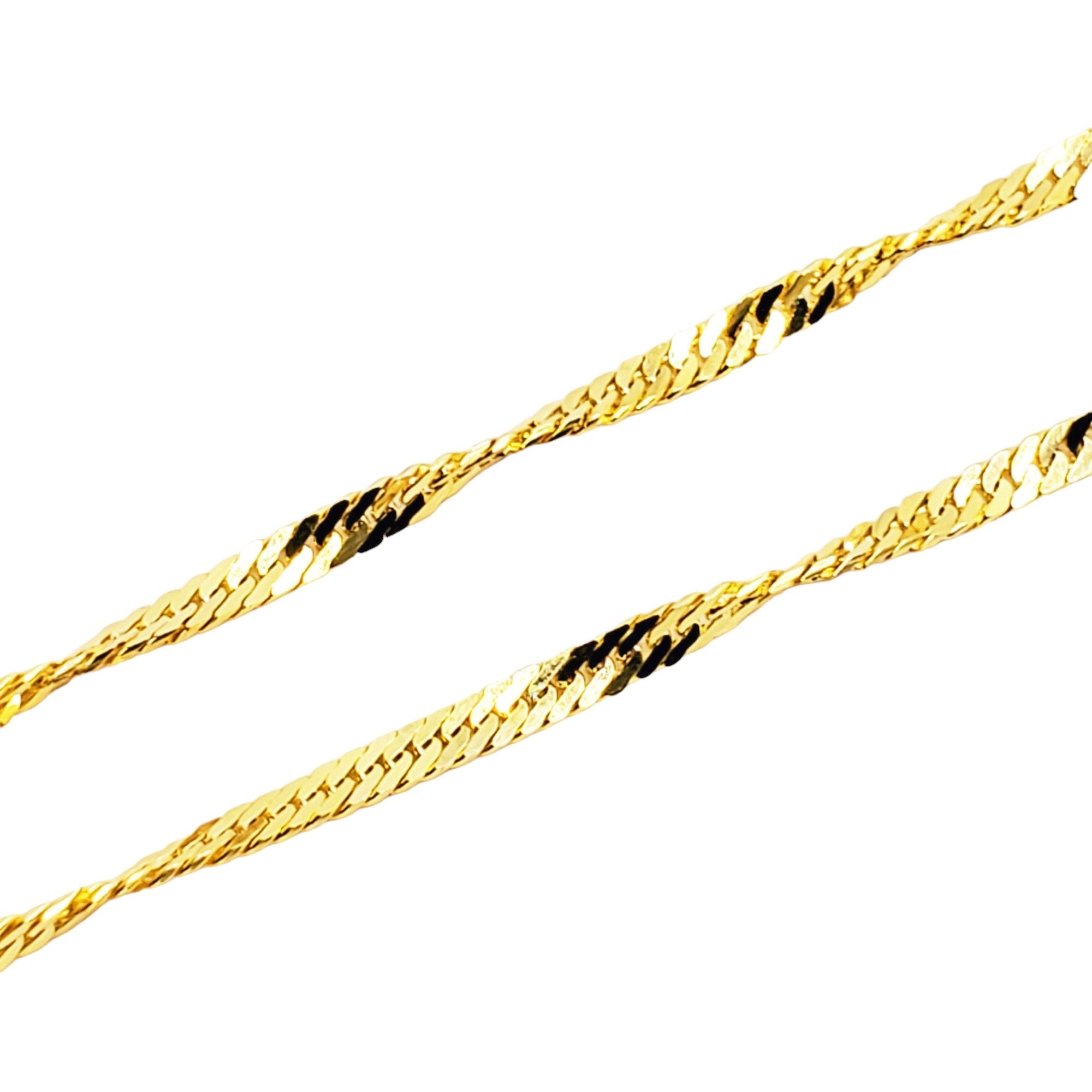 Solid Gold Anklet , 10K Solid Gold Singapore Anklet, Elegant Anklet for Women, Solid Gold Jewelry, Everyday Jewelry, Gift for Her
