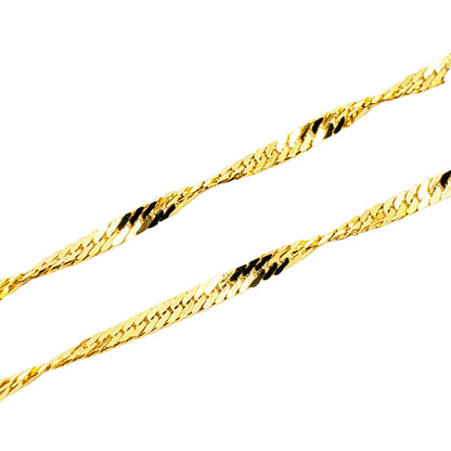 Solid Gold Anklet , 10K Solid Gold Singapore Anklet, Elegant Anklet for Women, Solid Gold Jewelry, Everyday Jewelry, Gift for Her