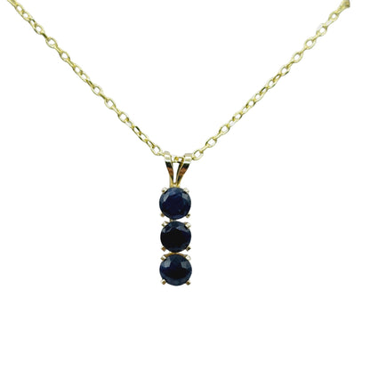 14K Yellow Gold Genuine Blue Sapphire 4x4mm Pendant, Birthstone Necklace For Women, Gift For Her, September Birthstone Pendant
