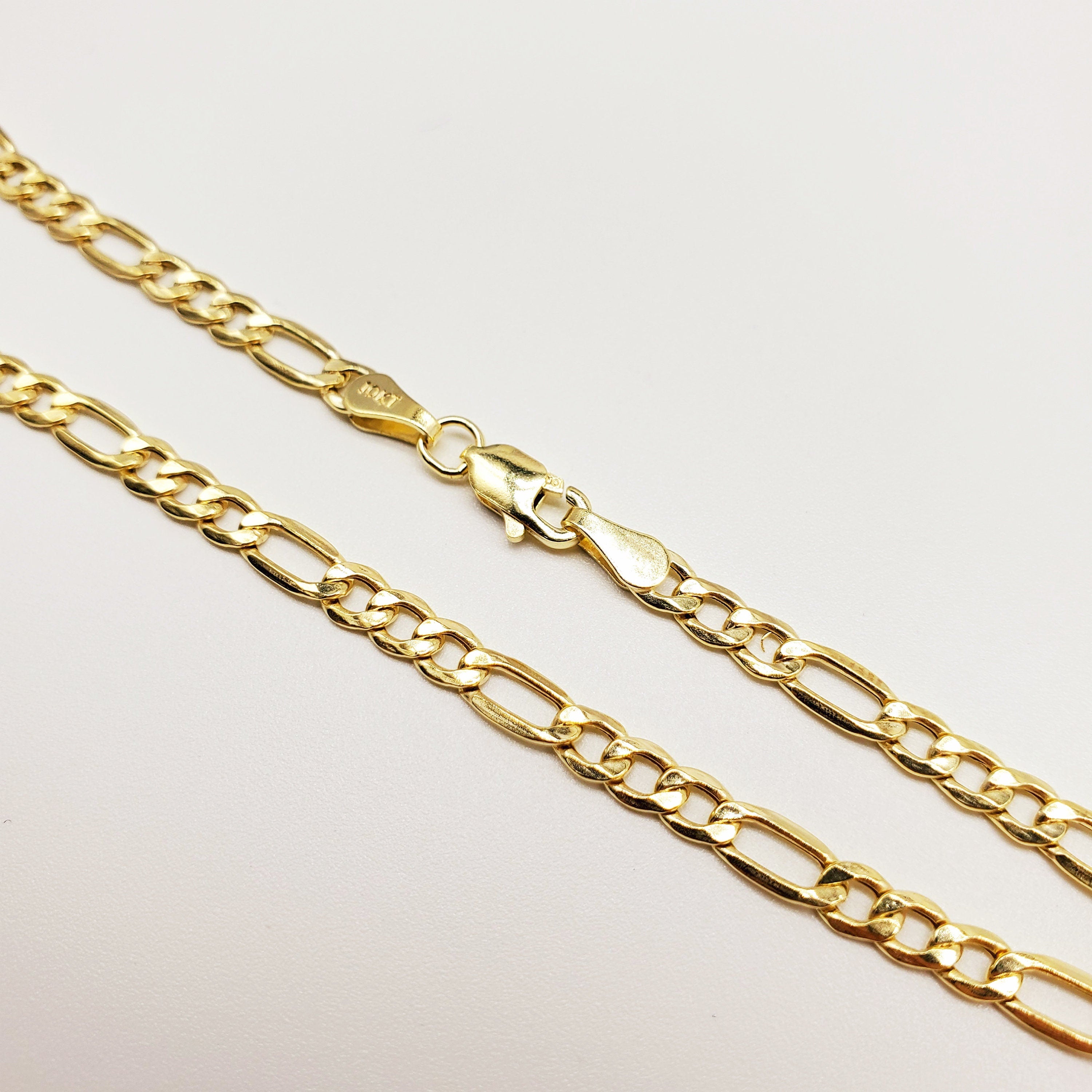 10K Yellow Gold Figaro Chain Necklace, 3.5mm Width