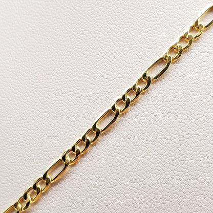 10K Yellow Gold Figaro Chain Necklace, 3.5mm Width