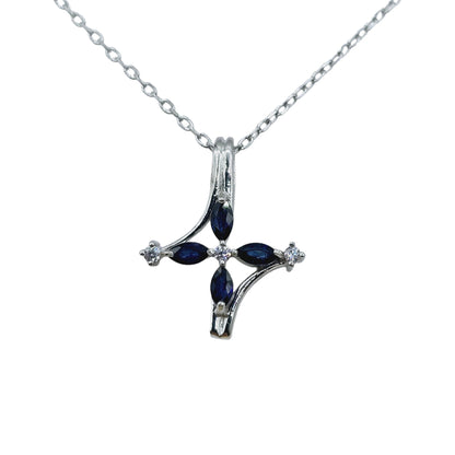 Sterling Silver Gemstones Pendant with CZ , Memorial Jewelry Present for Women and Girls