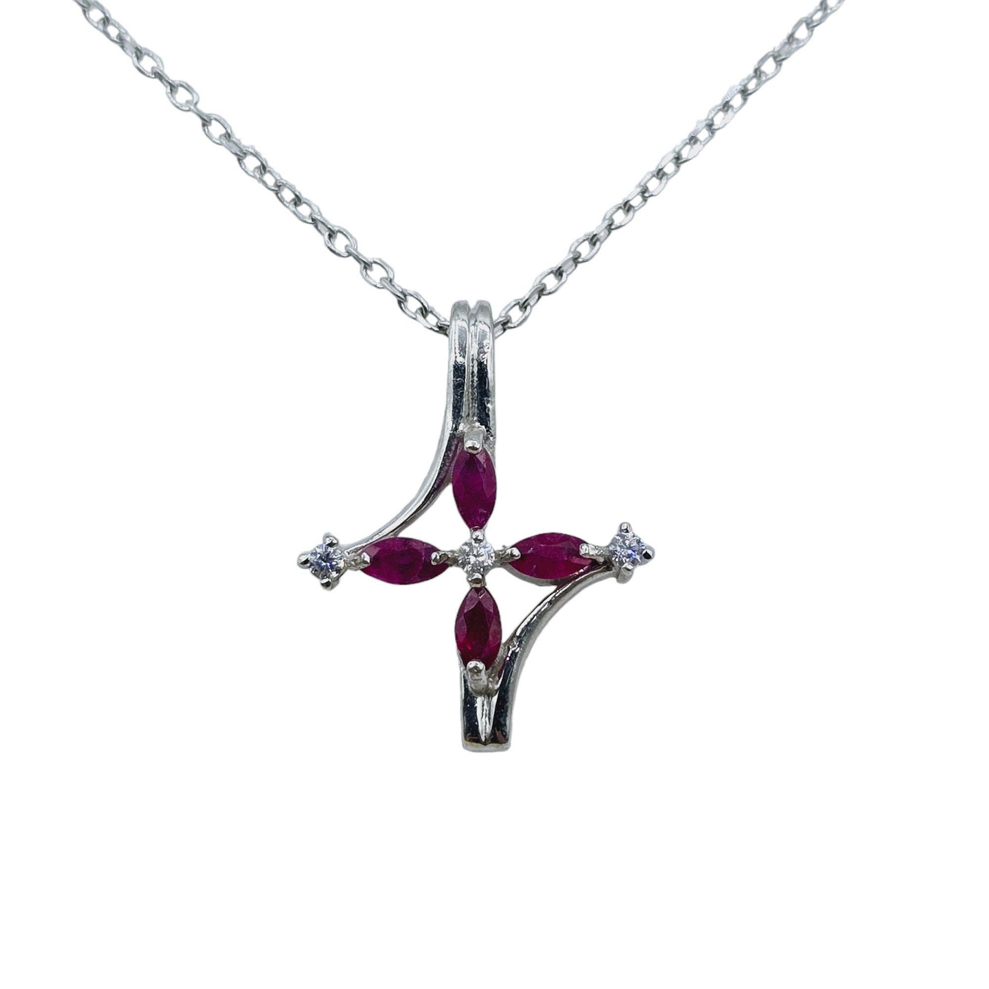 Sterling Silver Gemstones Pendant with CZ , Memorial Jewelry Present for Women and Girls