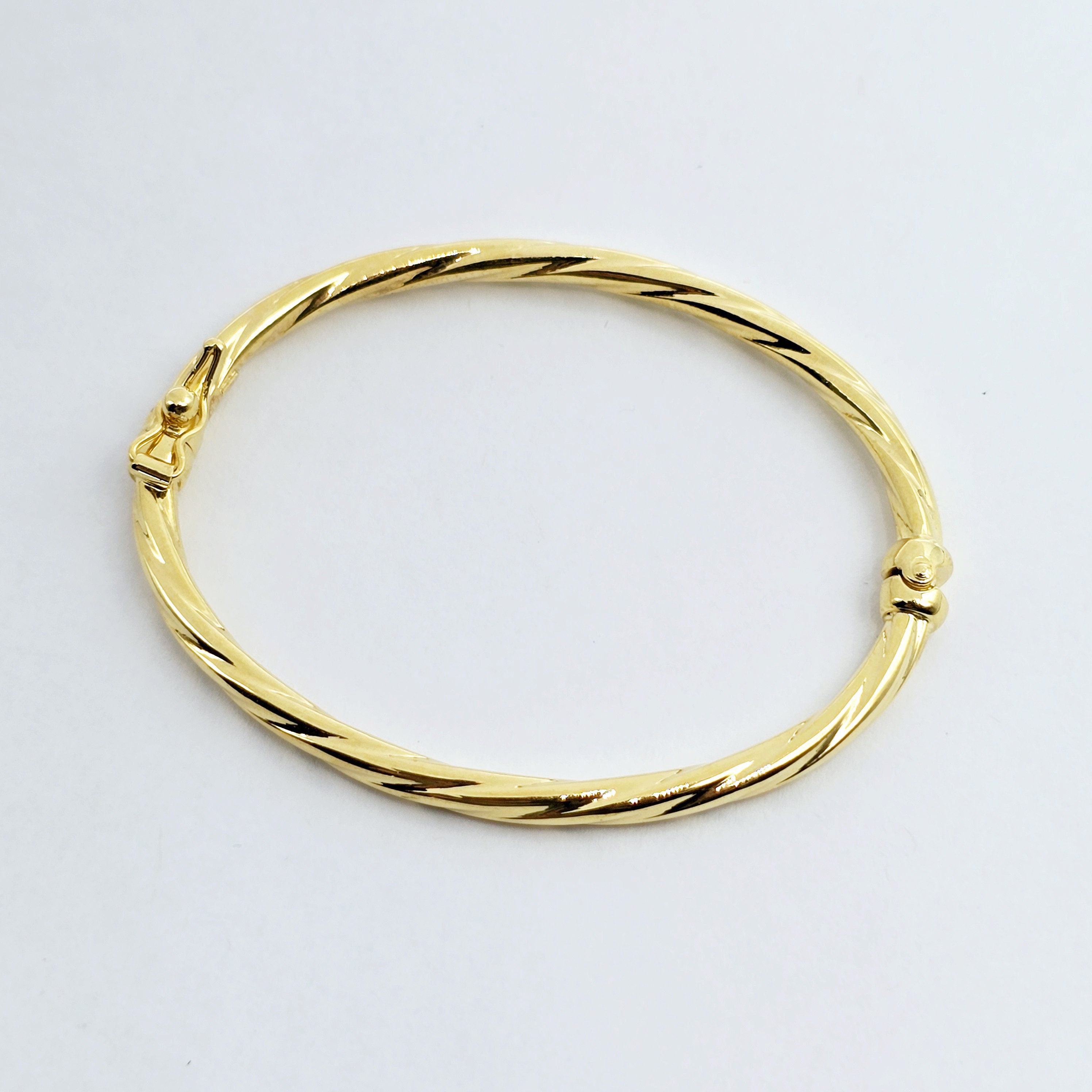 Gold Bangle for Baby, 10K Solid Gold Baby Bangle, Gift for Baby, Toddler Bracelet, Baby Shower Gift, Baby Christening Gift, Child's Bangle