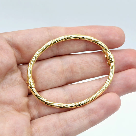 Gold Bangle for Baby, 10K Solid Gold Baby Bangle, Gift for Baby, Toddler Bracelet, Baby Shower Gift, Baby Christening Gift, Child's Bangle