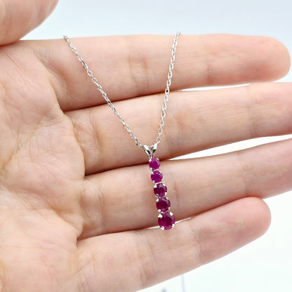 14K White Gold Ruby 1.5ct Pendant, 14K Gold, Gemstone Jewelry, Luxury Pendant, Gift for Her, Ruby Jewelry, Ruby Necklace, Fine Jewelry
