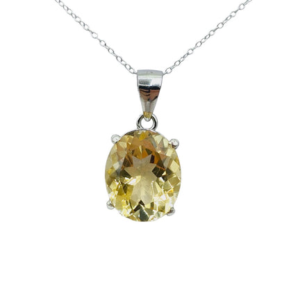 Rhodium Plated Sterling Silver with Genuine Gemstone 12x10mm Necklace, Perfect Gift, Versatile Design of Necklace, High Quality Necklace