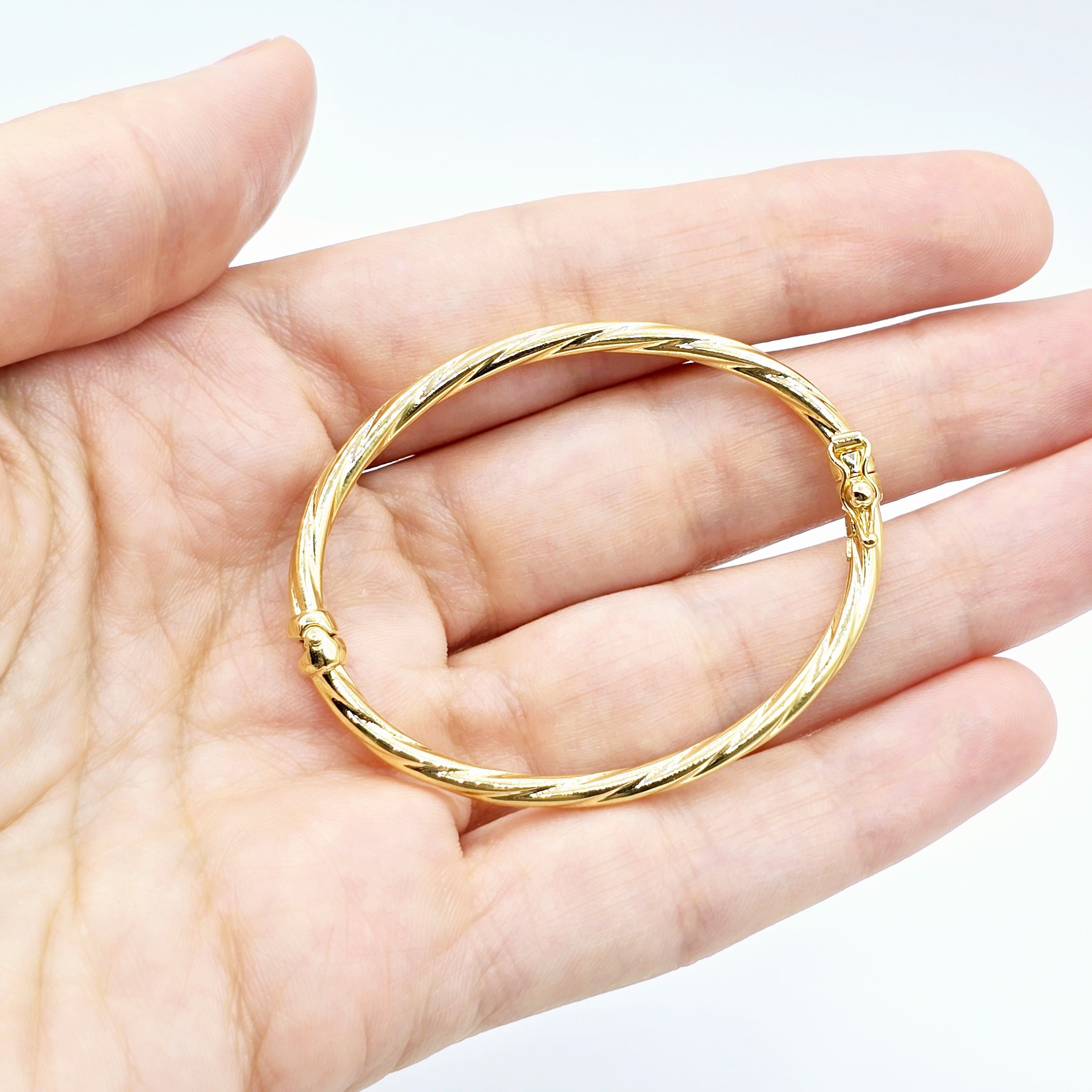 Gold Bangle for Baby, 10K Solid Gold Baby Bangle, Gift for Baby, Toddler Bracelet, Baby Shower Gift, Baby Christening Gift, Child's Bangle