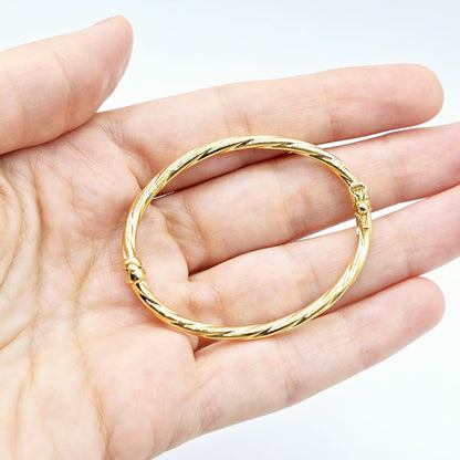 Gold Bangle for Baby, 10K Solid Gold Baby Bangle, Gift for Baby, Toddler Bracelet, Baby Shower Gift, Baby Christening Gift, Child's Bangle