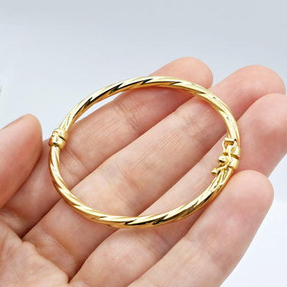 Gold Bangle for Baby, 10K Solid Gold Baby Bangle, Gift for Baby, Toddler Bracelet, Baby Shower Gift, Baby Christening Gift, Child's Bangle