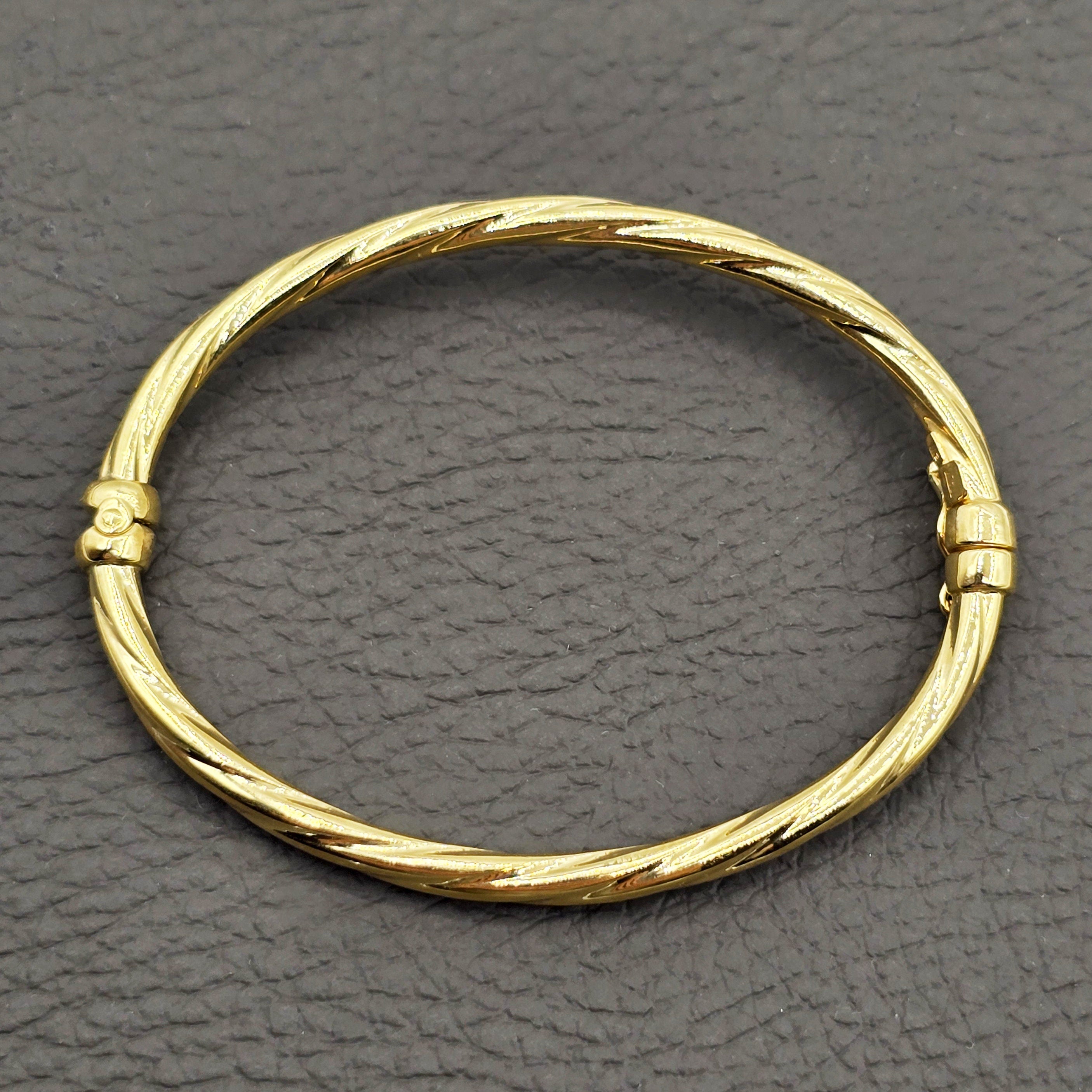 Gold Bangle for Baby, 10K Solid Gold Baby Bangle, Gift for Baby, Toddler Bracelet, Baby Shower Gift, Baby Christening Gift, Child's Bangle