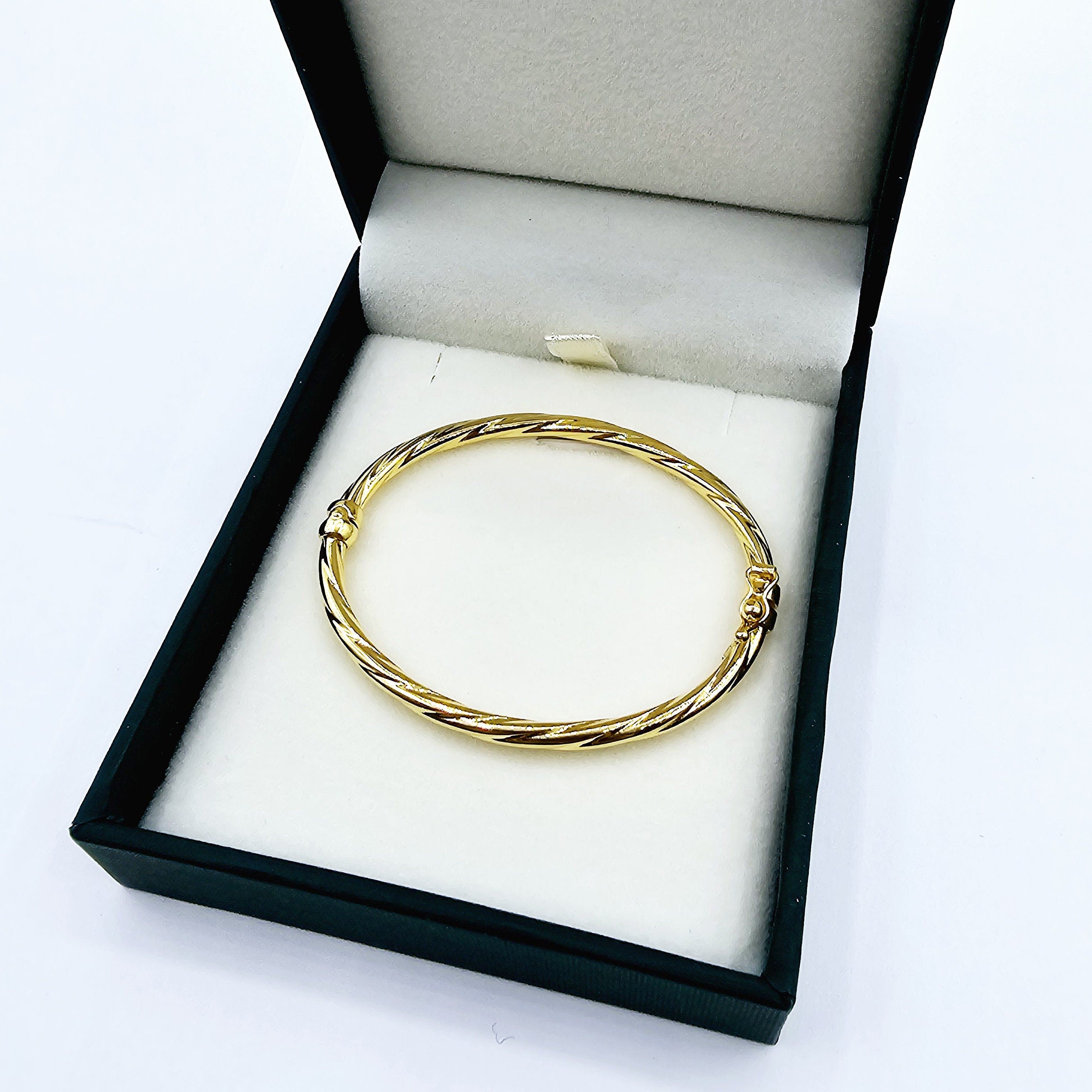 Gold Bangle for Baby, 10K Solid Gold Baby Bangle, Gift for Baby, Toddler Bracelet, Baby Shower Gift, Baby Christening Gift, Child's Bangle