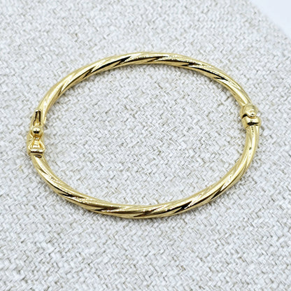 Gold Bangle for Baby, 10K Solid Gold Baby Bangle, Gift for Baby, Toddler Bracelet, Baby Shower Gift, Baby Christening Gift, Child's Bangle