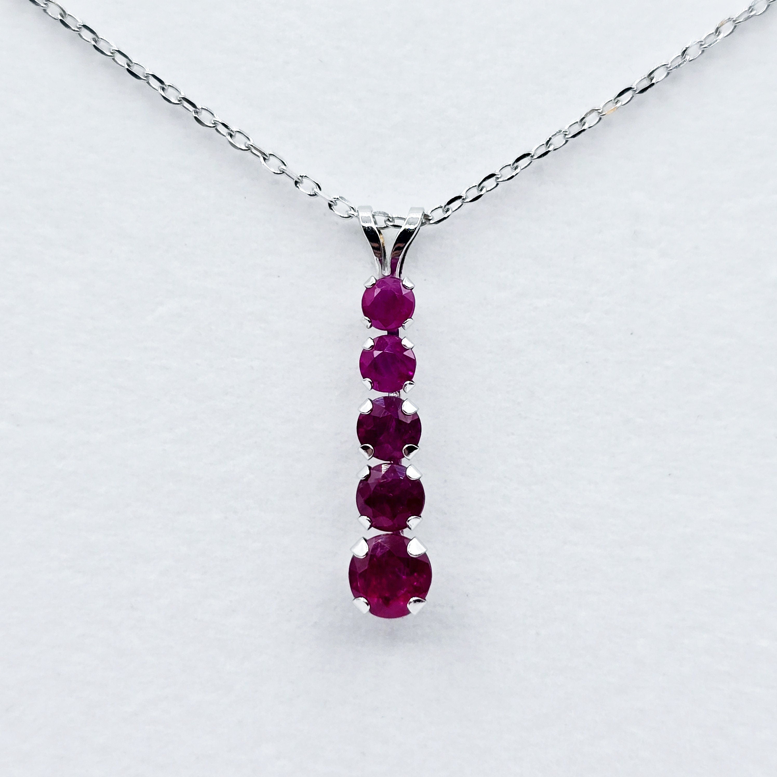 14K White Gold Ruby 1.5ct Pendant, 14K Gold, Gemstone Jewelry, Luxury Pendant, Gift for Her, Ruby Jewelry, Ruby Necklace, Fine Jewelry