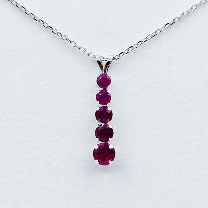 14K White Gold Ruby 1.5ct Pendant, 14K Gold, Gemstone Jewelry, Luxury Pendant, Gift for Her, Ruby Jewelry, Ruby Necklace, Fine Jewelry