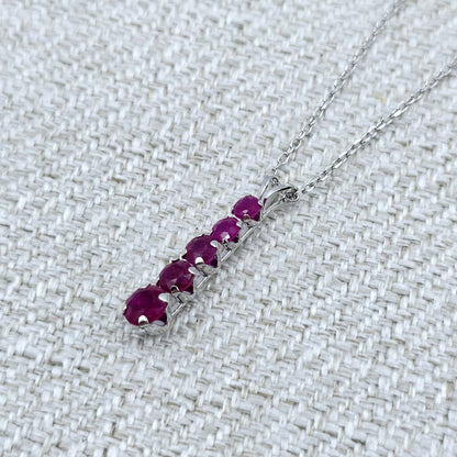 14K White Gold Ruby 1.5ct Pendant, 14K Gold, Gemstone Jewelry, Luxury Pendant, Gift for Her, Ruby Jewelry, Ruby Necklace, Fine Jewelry